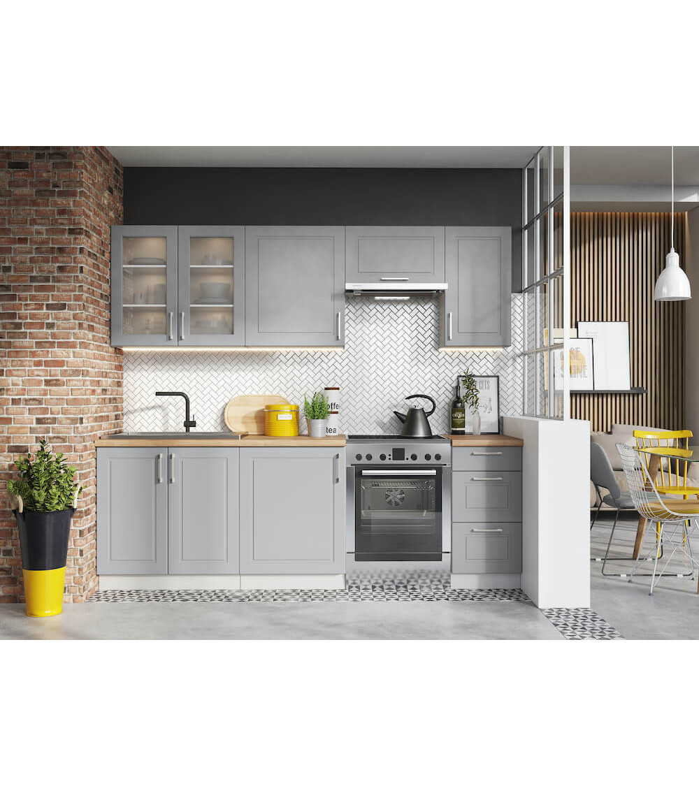 Conjunto muebles de cocina de esquina VITA CLASSIC LINE blanco brillante