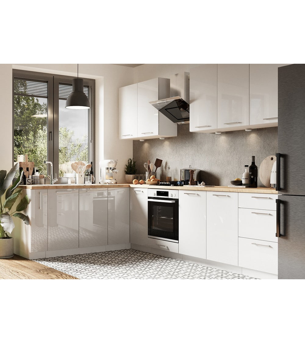 Ensemble Cuisine en L VITA CLASSIC LINE blanc brillant