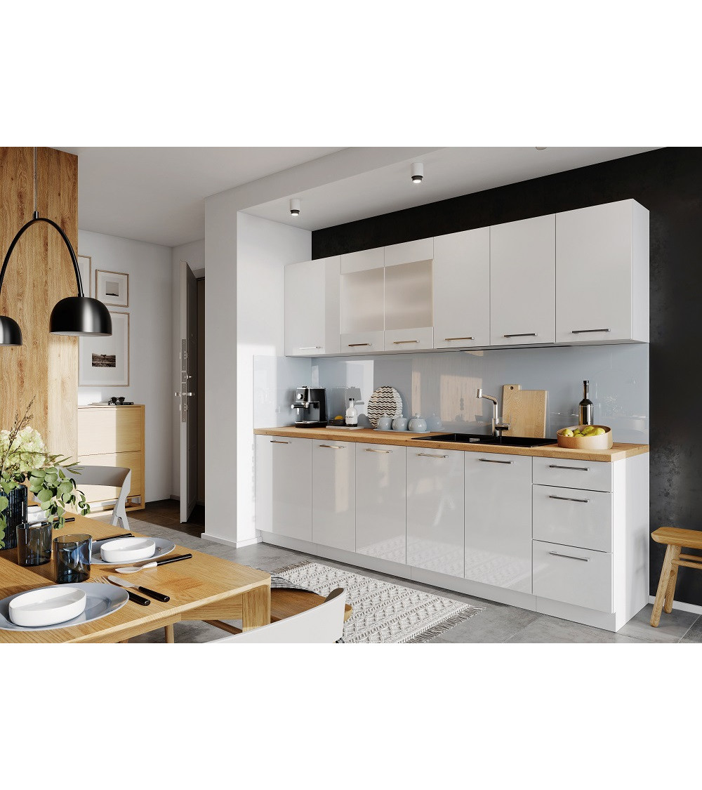 Mueble de cocina Feli a medida laqueado blanco brillante