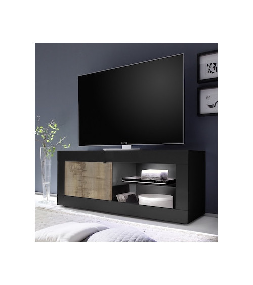 Meuble TV BASIC noir mat/pero 102 x 162 x 43 cm