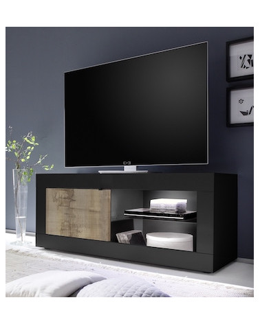 Mueble TV BASIC negro mate/ pero 140 x 56 x 43 cm