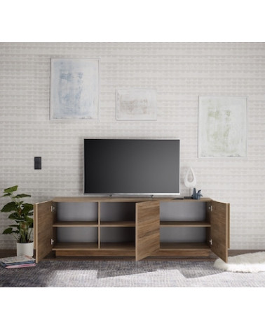 Meuble TV 3 portes JUPITER bois mercure 182 cm