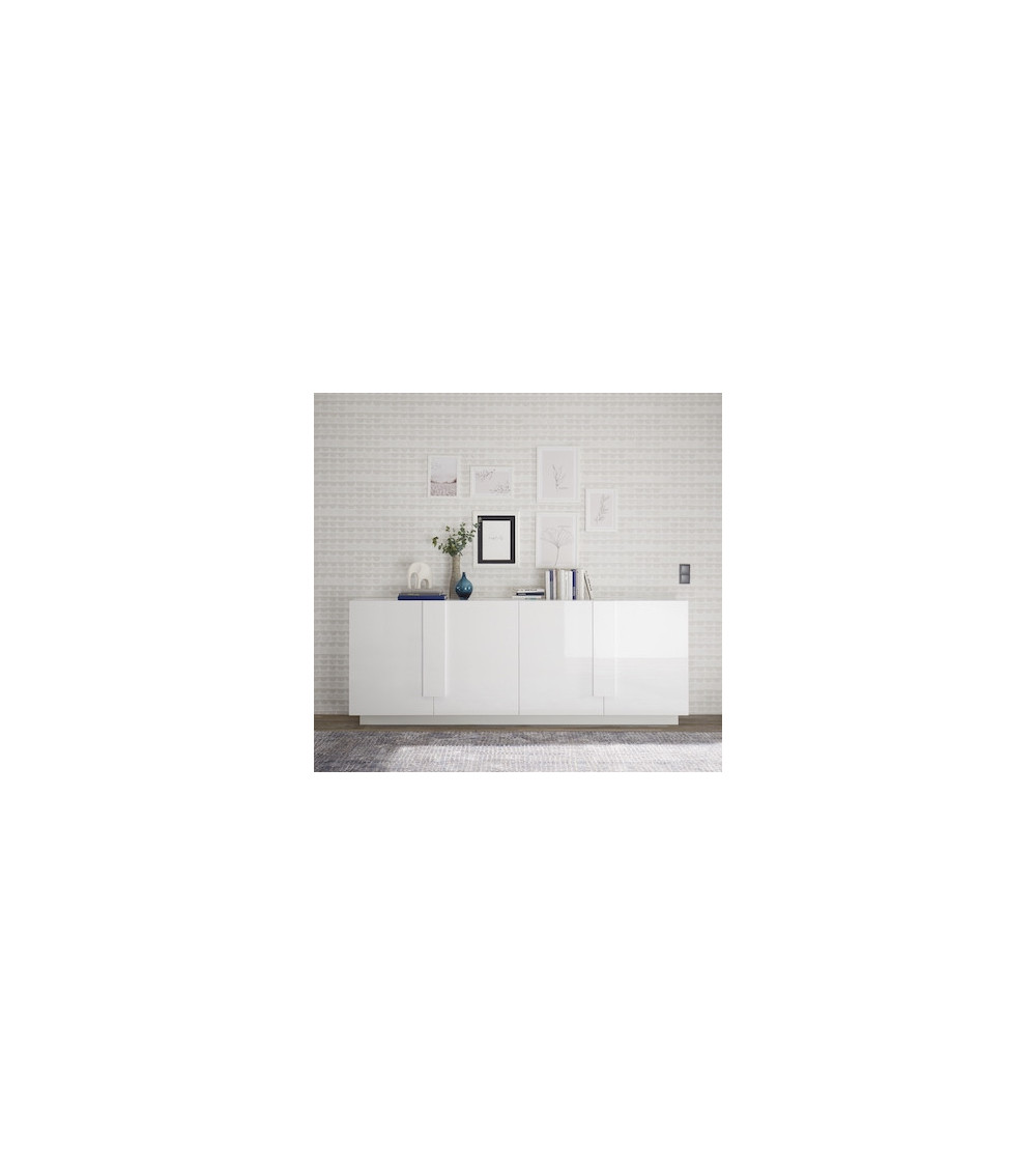 Ensemble buffet et argentier JUPITER blanc laqué brillant Ensemble buffet et argentier JUPITER blanc laqué brillant