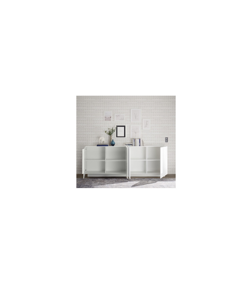 Ensemble buffet et argentier JUPITER blanc laqué brillant Ensemble buffet et argentier JUPITER blanc laqué brillant