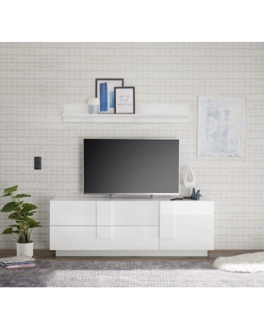 Meuble Tv 1 porte 2 tiroirs JUPITER bois mercure 182 cm