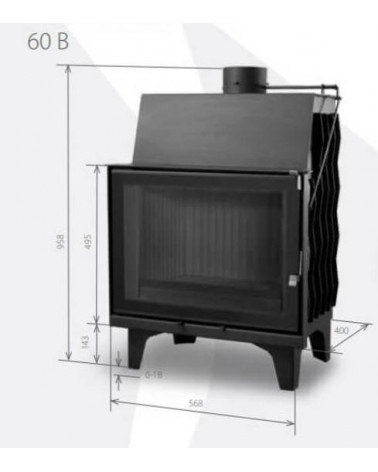 Insert de cheminée 60 B d150 57 CM 4-6kW