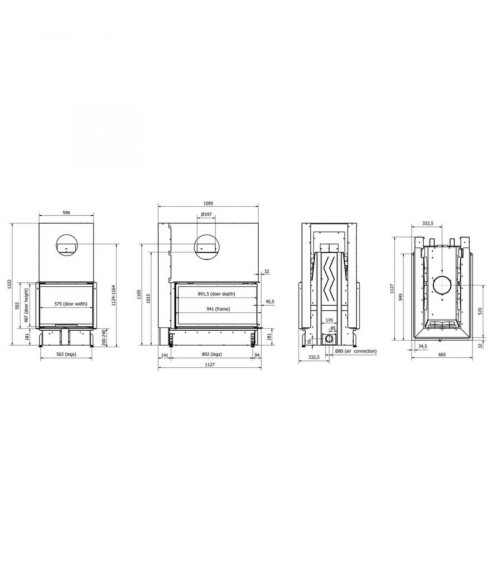 Insert de cheminée 100 EVO V LD d200 110 CM 8-14kW PREMIUM