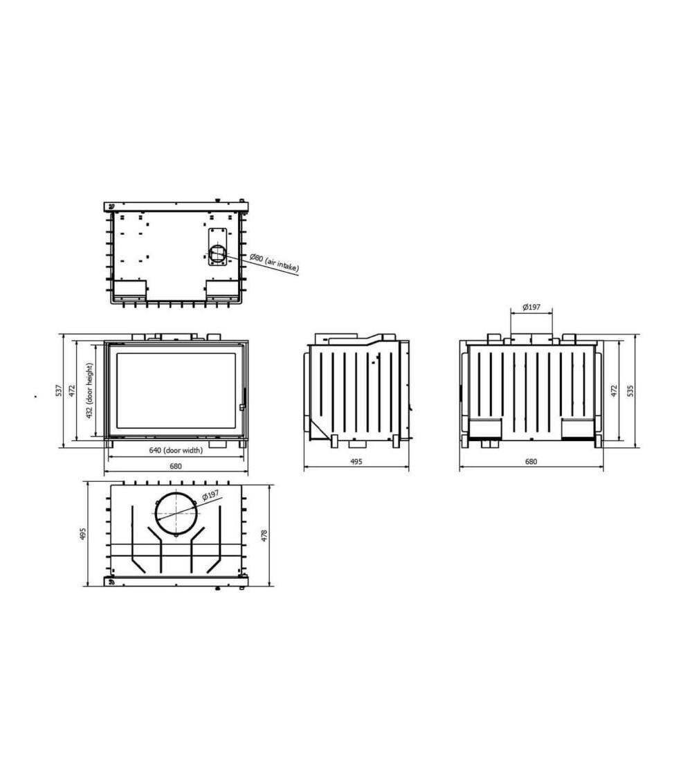 Inserto para chimenea PanBox 68 CM 4-7kW