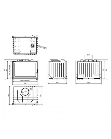 Inserto para chimenea PanBox 68 CM 4-7kW