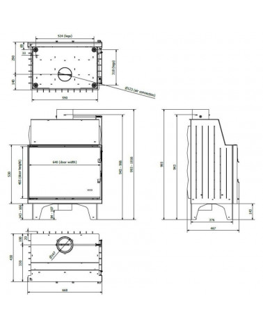 Insert de cheminée 68 B d150 67 CM 5-8kW