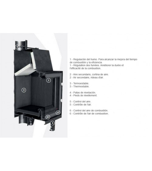 Insert de cheminée 45 B CG d150 44 CM 4-6kW