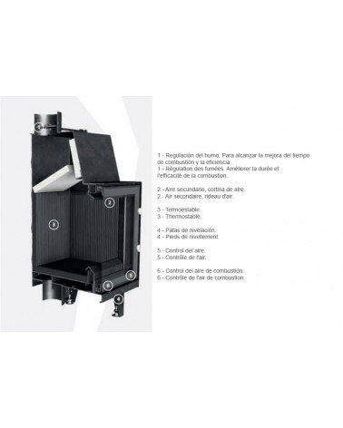 Insert de cheminée 45 B CG d150 44 CM 4-6kW