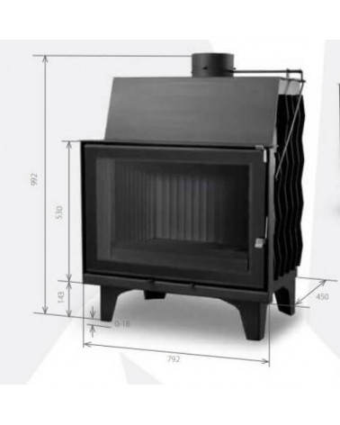 Inserto para chimenea 80 CM B d200 6-10 kW