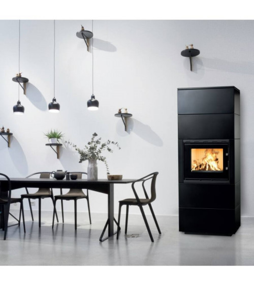 Insert de cheminée 60 B meuble noir 1+2 79x149 CM 4-6 kW