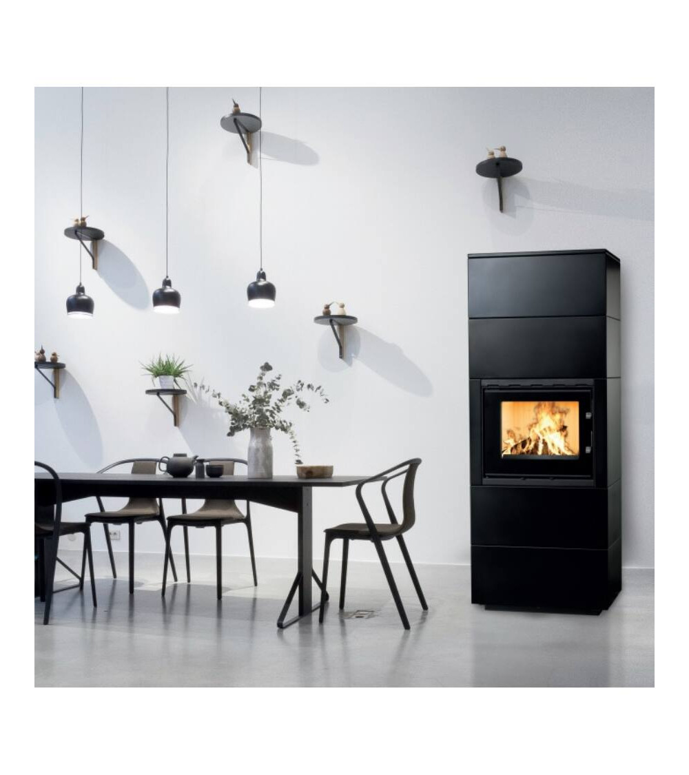 Insert de cheminée 60 B meuble noir 1+2 79x149 CM 4-6 kW