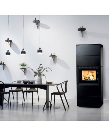 Insert de cheminée 60 B meuble noir 1+2 79x149 CM 4-6 kW