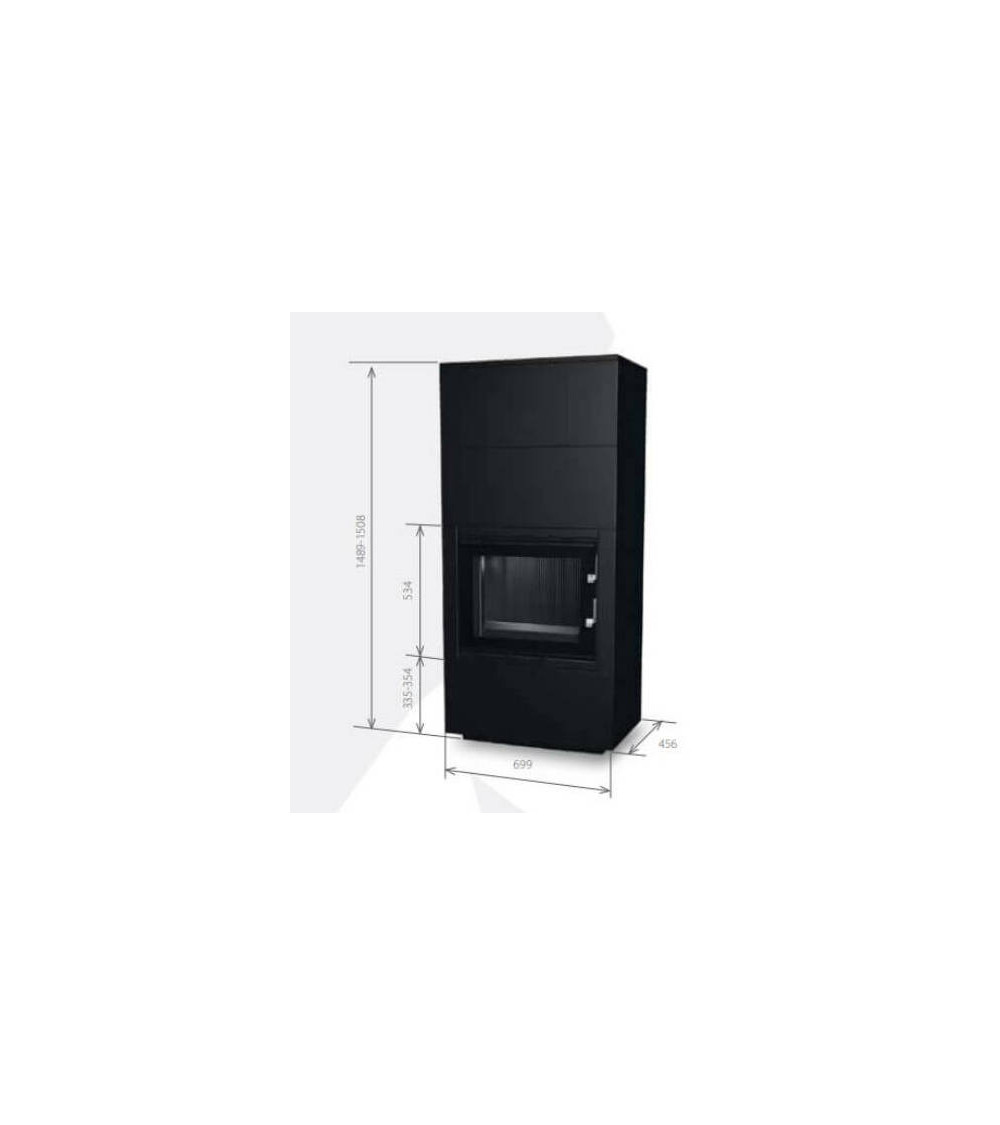 Insert de cheminée 60 B meuble noir 1+2 79x149 CM 4-6 kW