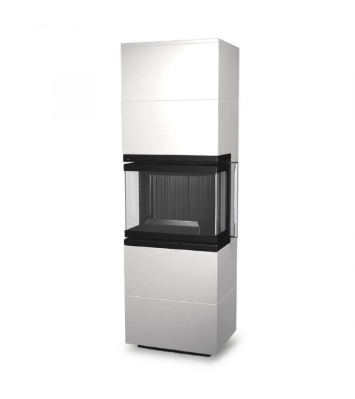 Inserto para chimenea 60 BU mueble blanco 2 + 2 57x180 CM 4-6 kW