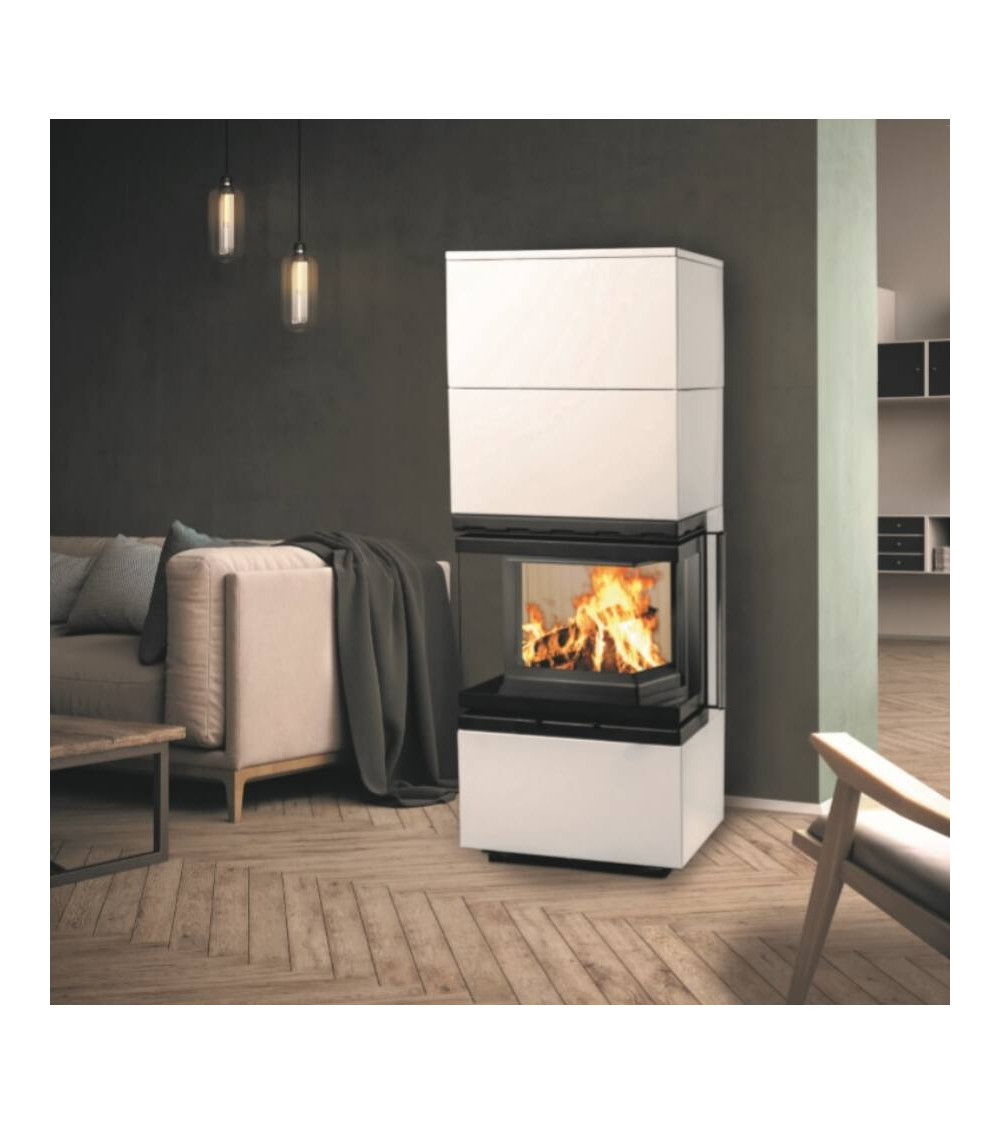 Inserto para chimenea 60 BU mueble blanco 2 + 2 57x180 CM 4-6 kW
