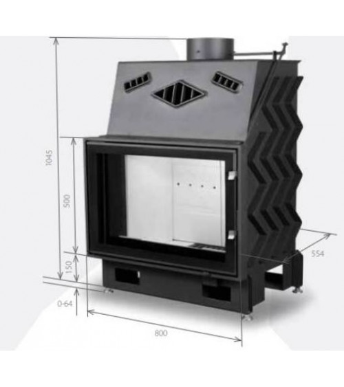 Insert de cheminée 80 CM EVO 20-17kW