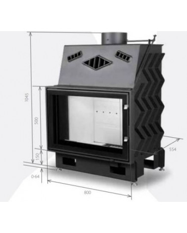 Insert de cheminée 80 CM EVO 20-17kW