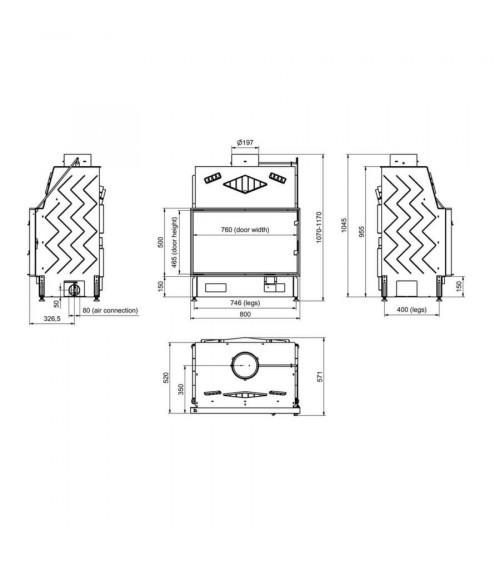 Insert de cheminée 80 CM EVO 20-17kW