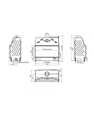 Inserto para chimenea 110 EVO d200 12-21kW