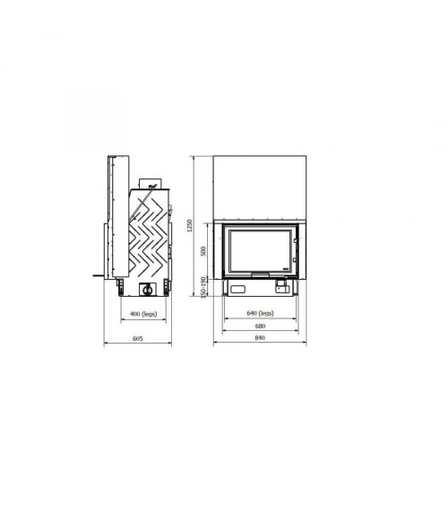 Insert de cheminée 80 CM LD EVO 8-14kW design haut de gamme