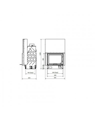 Insert de cheminée 80 CM LD EVO 8-14kW design haut de gamme