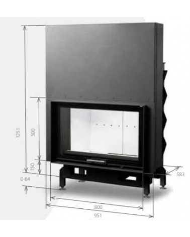 Insert de cheminée 100 EVO LD d200 96 CM 10-17kW design haut de gamme