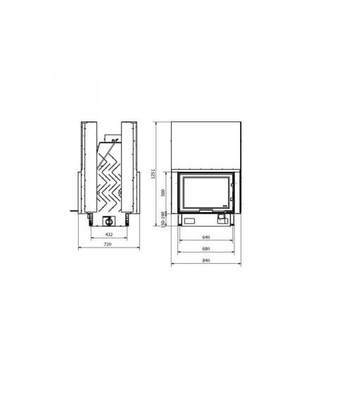 Insert de cheminée 80 EVO LD TUNNEL 84 CM 6-12kW design haut de gamme