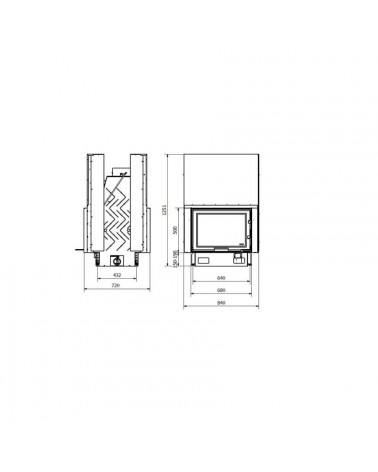 Insert de cheminée 80 EVO LD TUNNEL 84 CM 6-12kW design haut de gamme