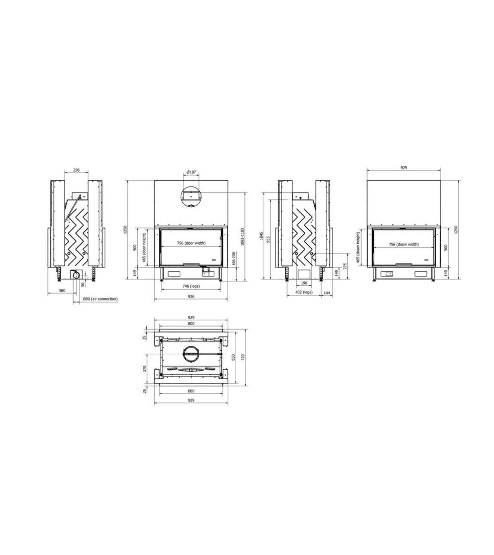 Insert de cheminée 100 EVO TUNNEL LD d200 96 CM 8-14kW design haut de gamme Insert de cheminée 100 EVO TUNNEL LD d200 96 CM 8-14kW design haut de gamme