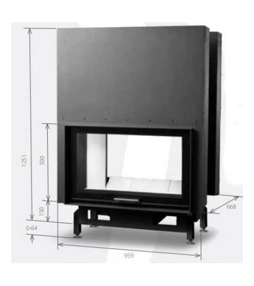 Inserto para chimenea 100 EVO TUNNEL LD d200 96 CM 8-14kW diseño de alta gama