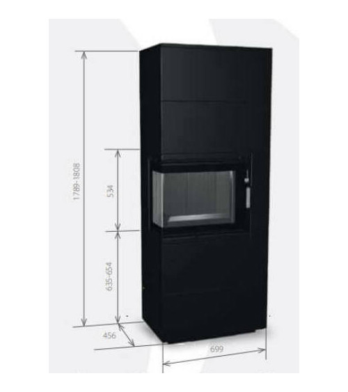 Inserto para chimenea 60 BCG L mueble negro 2+2 70x180 CM 4-6 kW