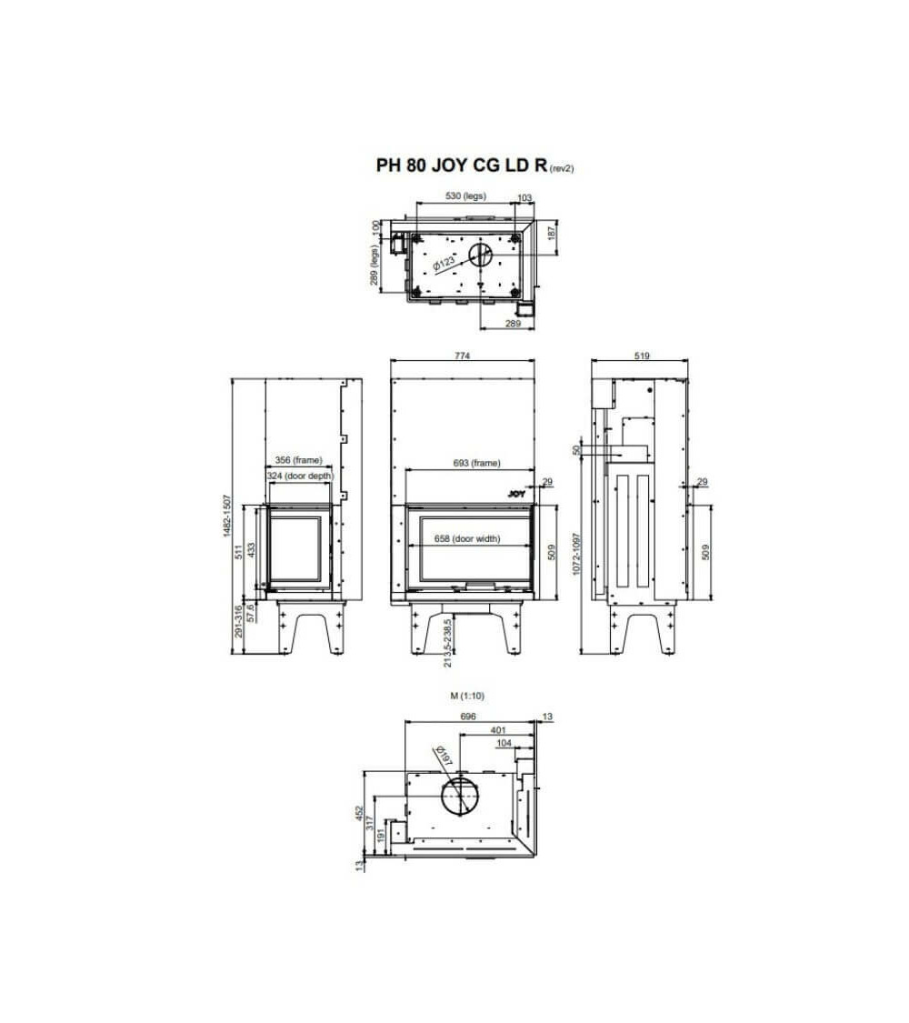Insert de cheminée 80 JOY CG LD R d200 78 CM 4-7kW Insert de cheminée 80 JOY CG LD R d200 78 CM 4-7kW