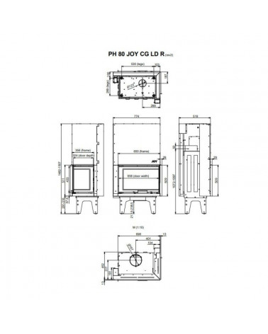 Inserto para chimenea 80 JOY CG LD R d200 78 CM 4-7kW