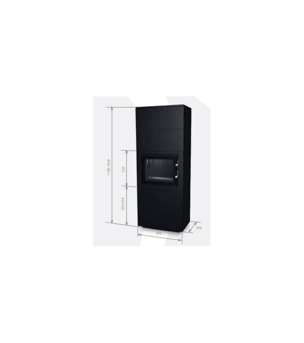 Insert de cheminée 60 B meuble noir 2+2 70x179 CM 4-6 kW Insert de cheminée 60 B meuble noir 2+2 70x179 CM 4-6 kW