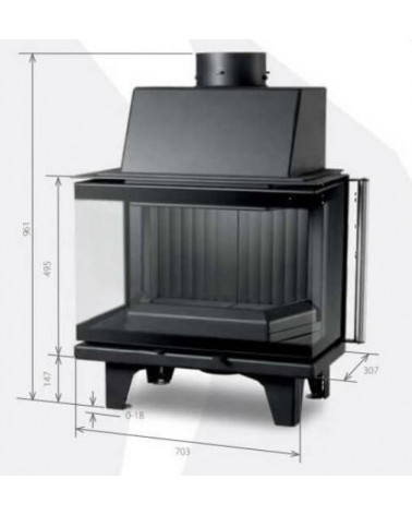 Insert de cheminée 70 BU 71 CM 4-7 kW