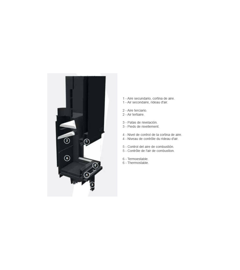 Insert de cheminée 80 JOY CG LD L d200 78 CM 4-7kW