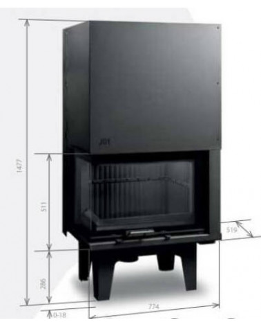 Insert de cheminée 80 JOY CG LD L d200 78 CM 4-7kW