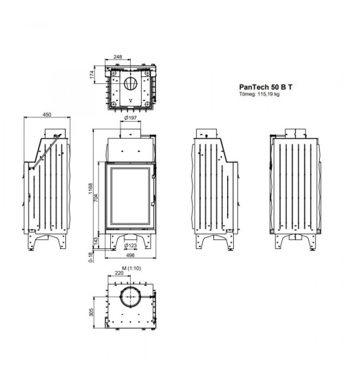 Insert de cheminée 50 CM BT 4-7 kW