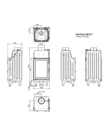 Insert de cheminée 50 CM BT 4-7 kW