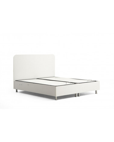 LIT coffre + tête de lit KALE 160x200 cm blanc