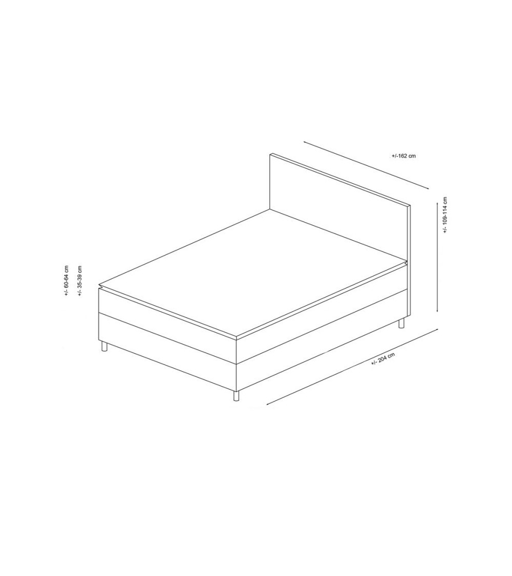 LIT coffre + tête de lit ORILA 160x200 cm