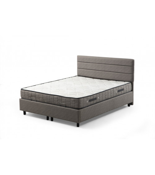 Cama cofre + cabecero MOTYA 160x200 cm gris claro