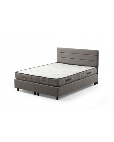 Cama cofre + cabecero MOTYA 160x200 cm gris claro