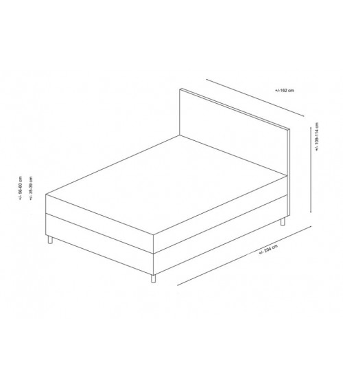 Cama cofre + cabecero MOTYA 160x200 cm antracita