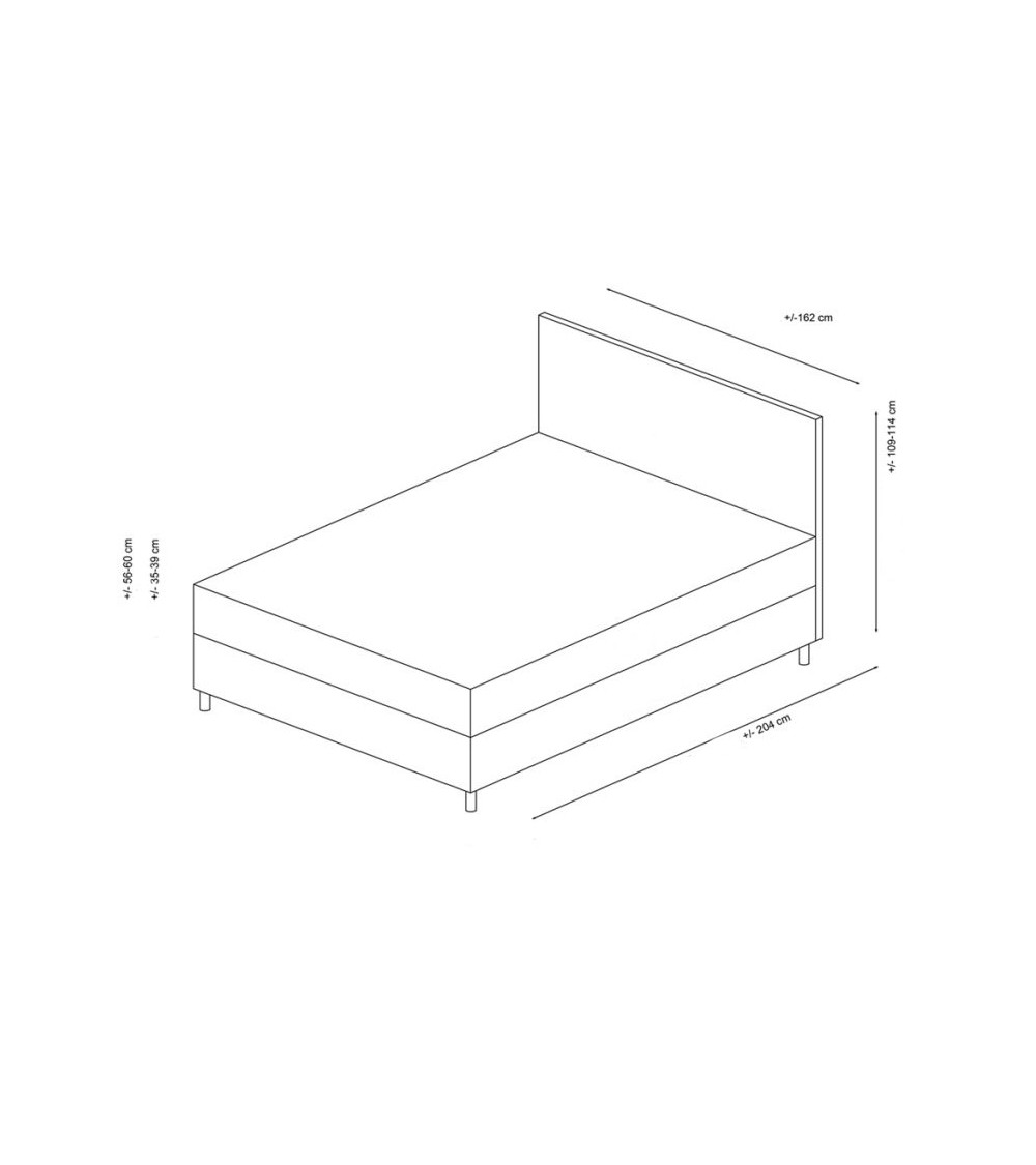 LIT coffre + tête de lit MOTYA 160x200 cm anthracite