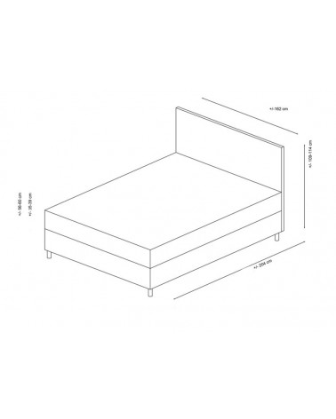 Cama cofre + cabecero MOTYA 160x200 cm antracita